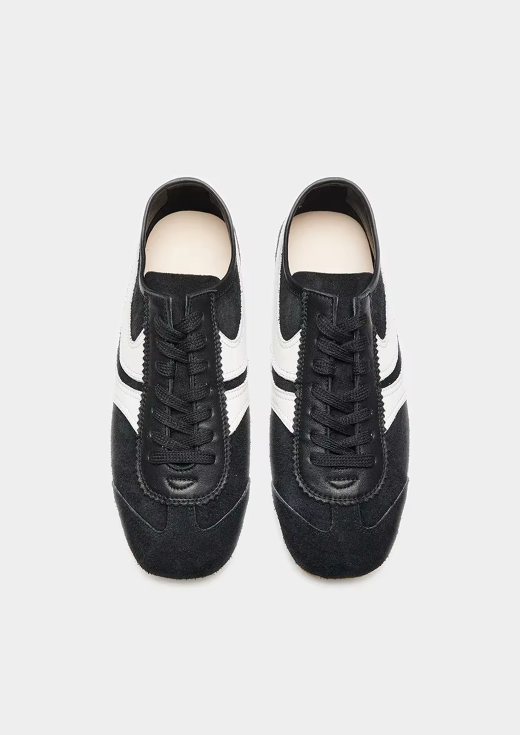 BLACK RETRO TWO-TONE SUEDE RUNNER