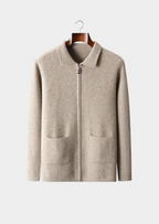 PREMIUM CASHMERE ZIPPER CARDIGAN