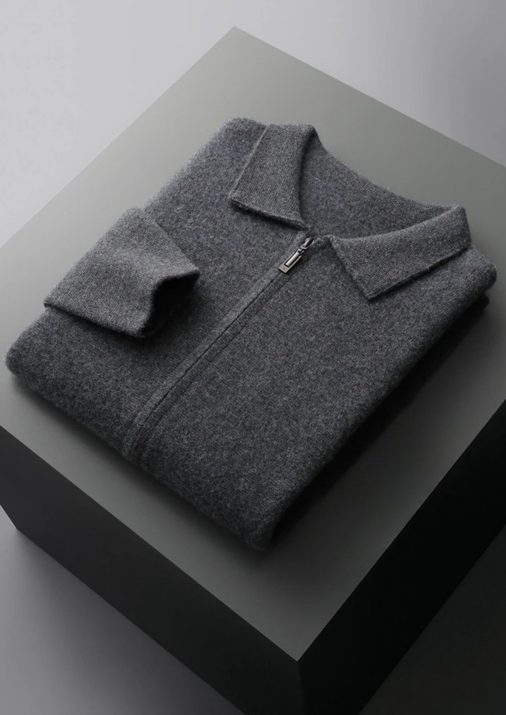 PREMIUM CASHMERE ZIPPER CARDIGAN