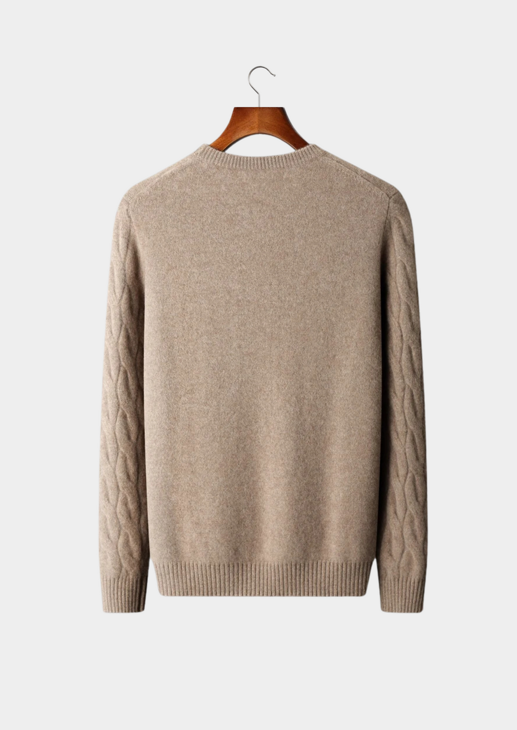 PREMIUM CASHMERE CABLE CREWNECK