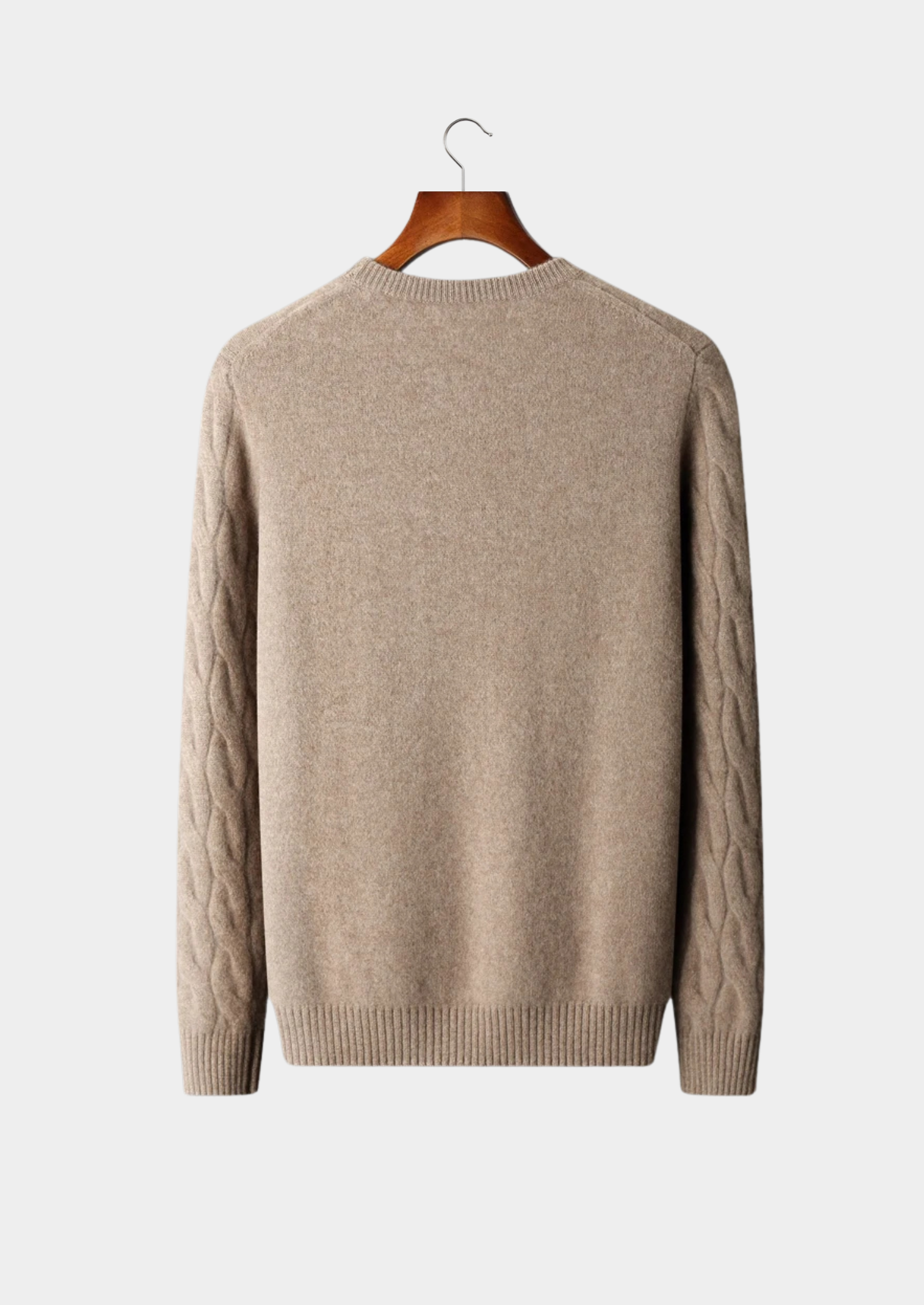 PREMIUM CASHMERE CABLE CREWNECK