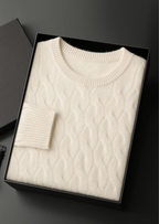 PREMIUM CASHMERE CABLE CREWNECK