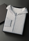 PREMIUM CASHMERE TWO TONE ZIPPER HOODIE