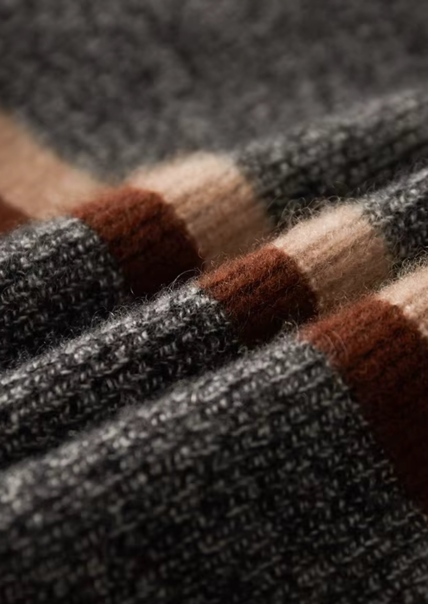 PURE CASHMERE STRIPED ZIP CARDIGAN