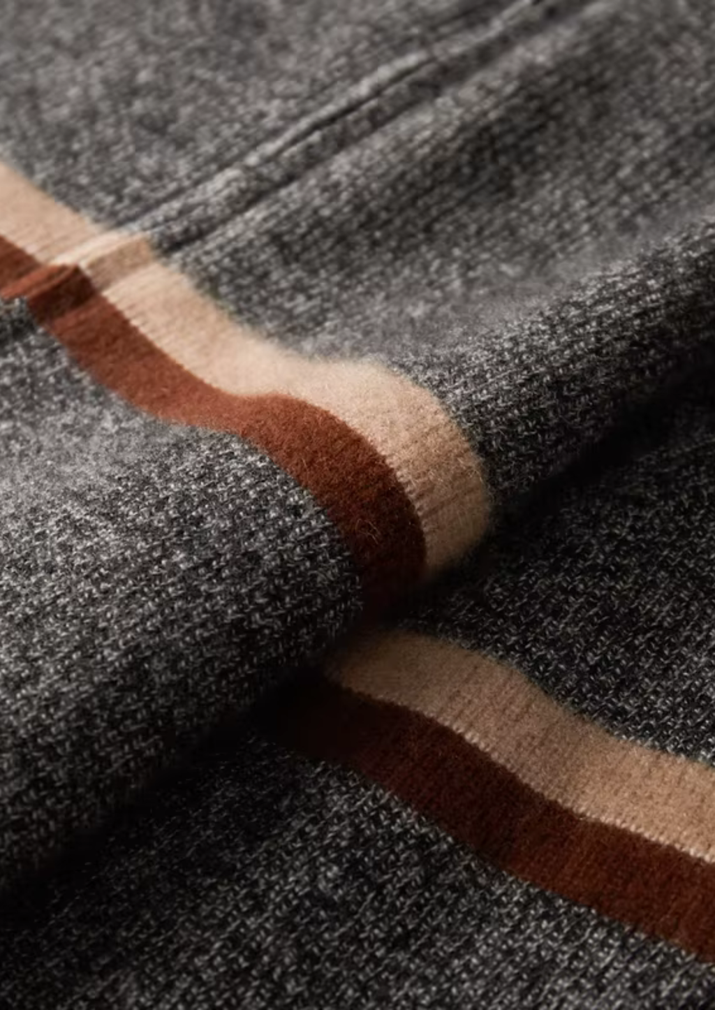 PURE CASHMERE STRIPED ZIP CARDIGAN