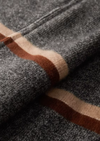 PURE CASHMERE STRIPED ZIP CARDIGAN