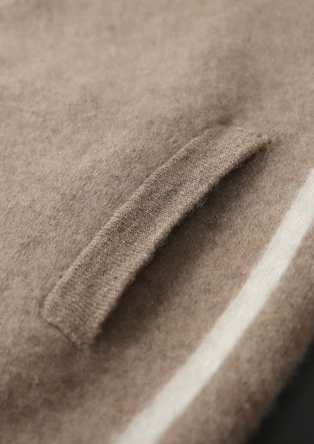 PREMIUM CASHMERE TWO TONE ZIPPER HOODIE