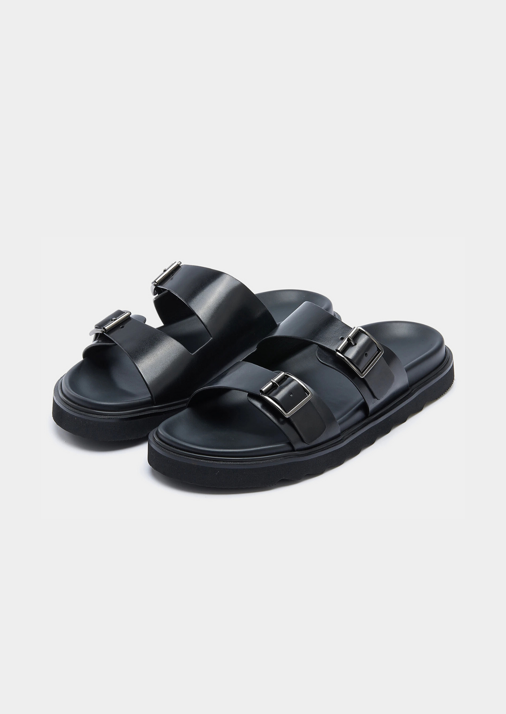 DOUBLE BUCKLE RESORT SANDAL - Black